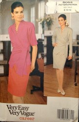8052 EZ VOGUE FIT SS-LS WRAP TOP,  SKIRT KNIT PATTERN 14-18
